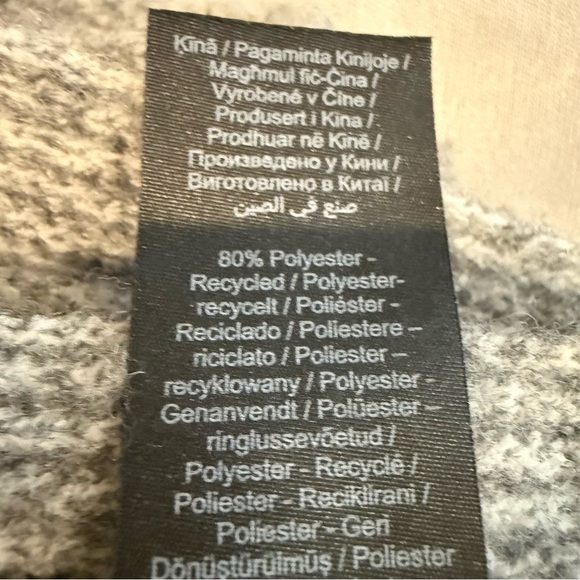 Pieces Cashmere Wool Blend Wrap Scarf Heathered Gray Knit Soft Feminine Cozy - Picture 8 of 9